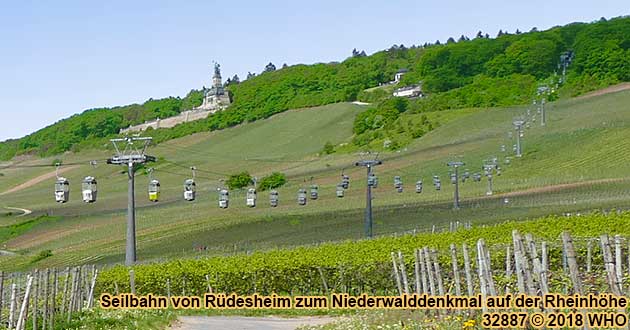 Seilbahn von Rdesheim zum Niederwalddenkmal auf der Rheinhhe