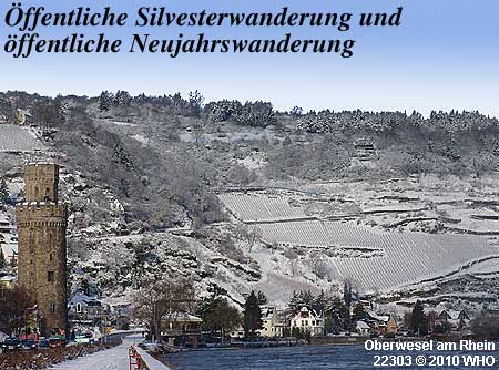 Silvesterwanderung und Neujahrswanderung als Gl�hweinwanderung am Mittelrhein
