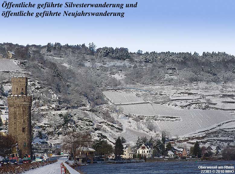 Silvesterwanderung und Neujahrswanderung als Gl�hweinwanderung am Mittelrhein