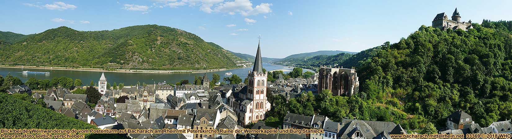 Blick vom Postenturm auf Bacharach am Rhein