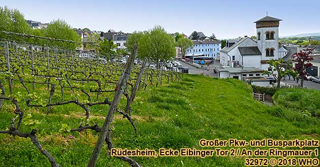 Groer Pkw- und Busparkplatz in Rdesheim, Ecke Eibinger Tor 2 / An der Ringmauer 1 