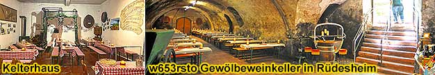 Weinprobe im Gewlbeweinkeller oder Kelterhaus in der Oberstrae in Rdesheim am Rhein