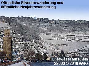 Silvesterwanderung und Neujahrswanderung als Glhweinwanderung am Mittelrhein