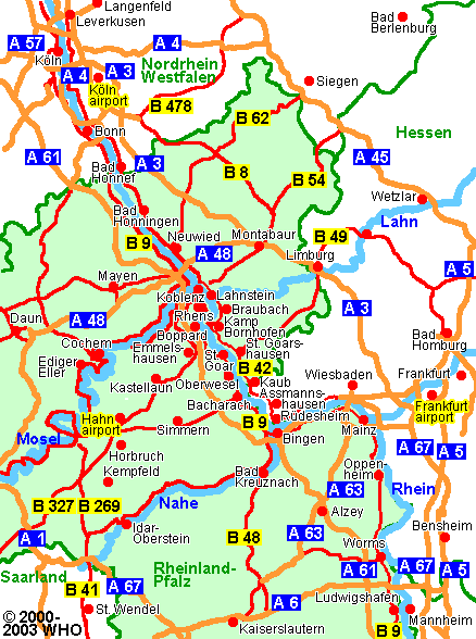 Landkarte Köln Hahn Frankfurt 438, © 2000-2003 WHO